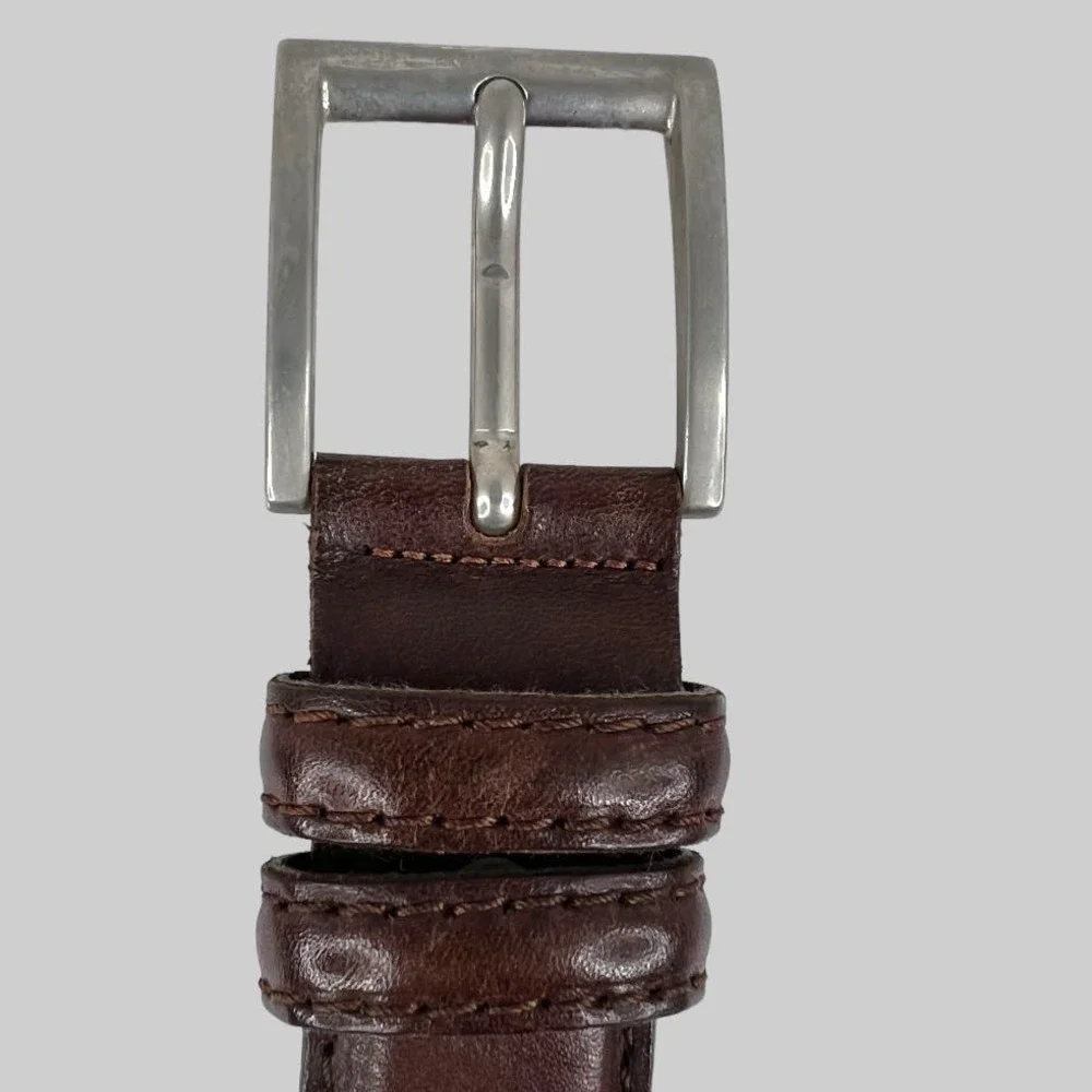 DIEGO TOSCANI Leather Belt in Dark Brown Men's Size 38 Waist